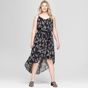 Geometric print high low maxi